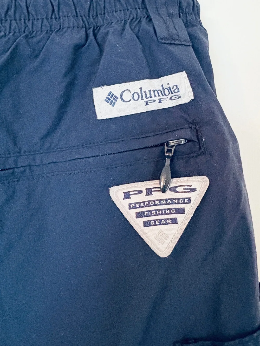 Columbia PFG Swim Trunks Fishing Swimming Shorts Lined L Navy